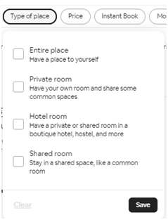 Booking with AirBnB- property type