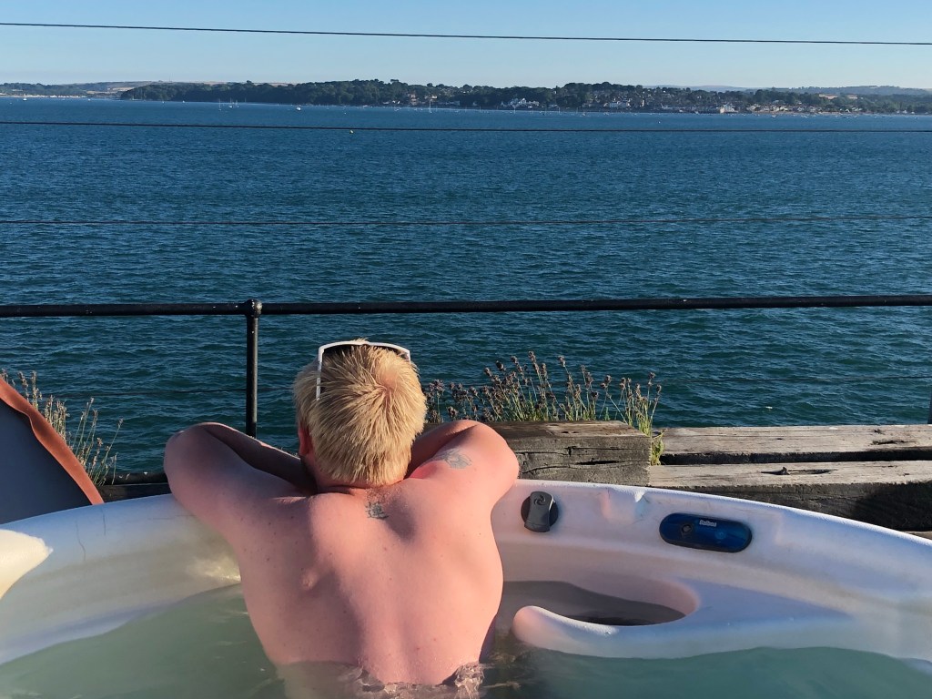 Hot tub views on No Man's Fort