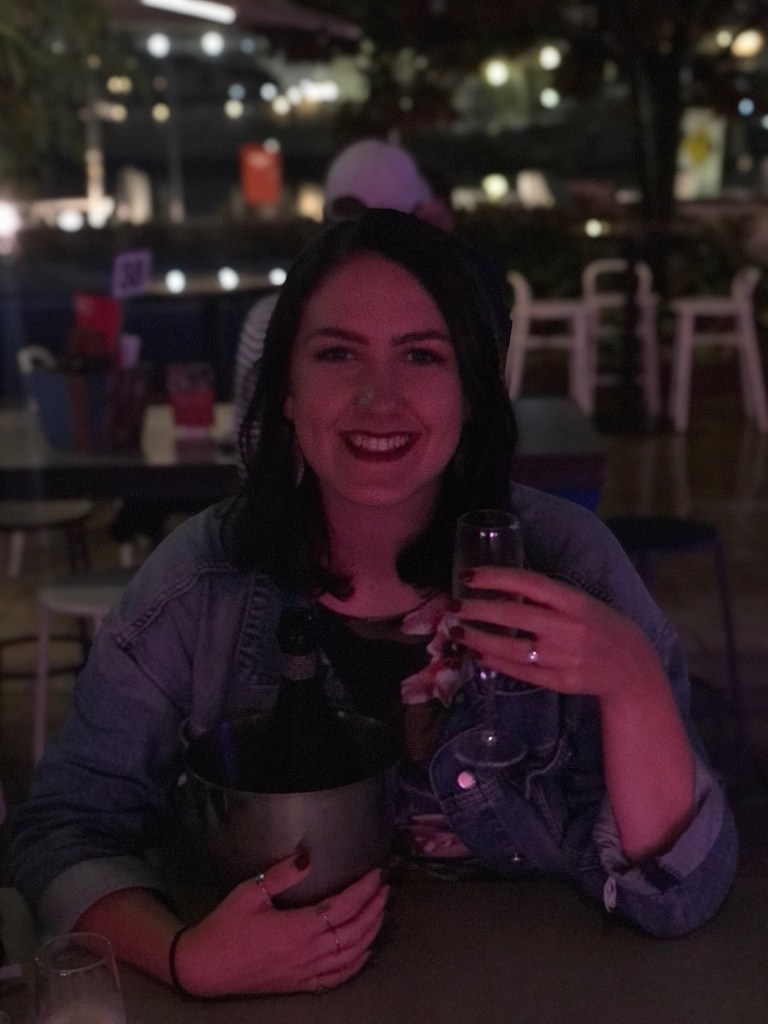 Drinking Champagne after our Sydney engagement